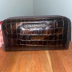 Brighton Wallet - Brown Croc Embossed Leather